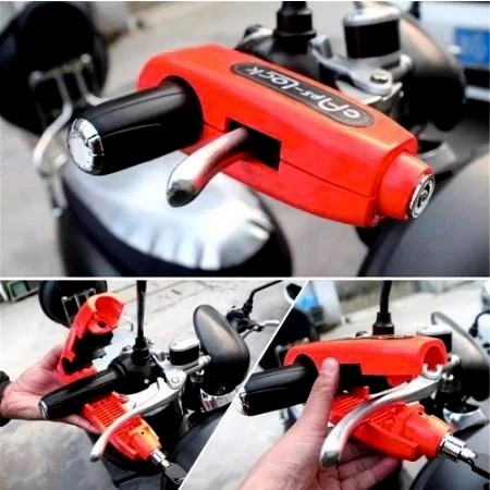 G2 CAPSLOCK SIZE BESAR Gembok Stang Motor Gembok Motor Anti Maling TEBAL KUAT MERAH