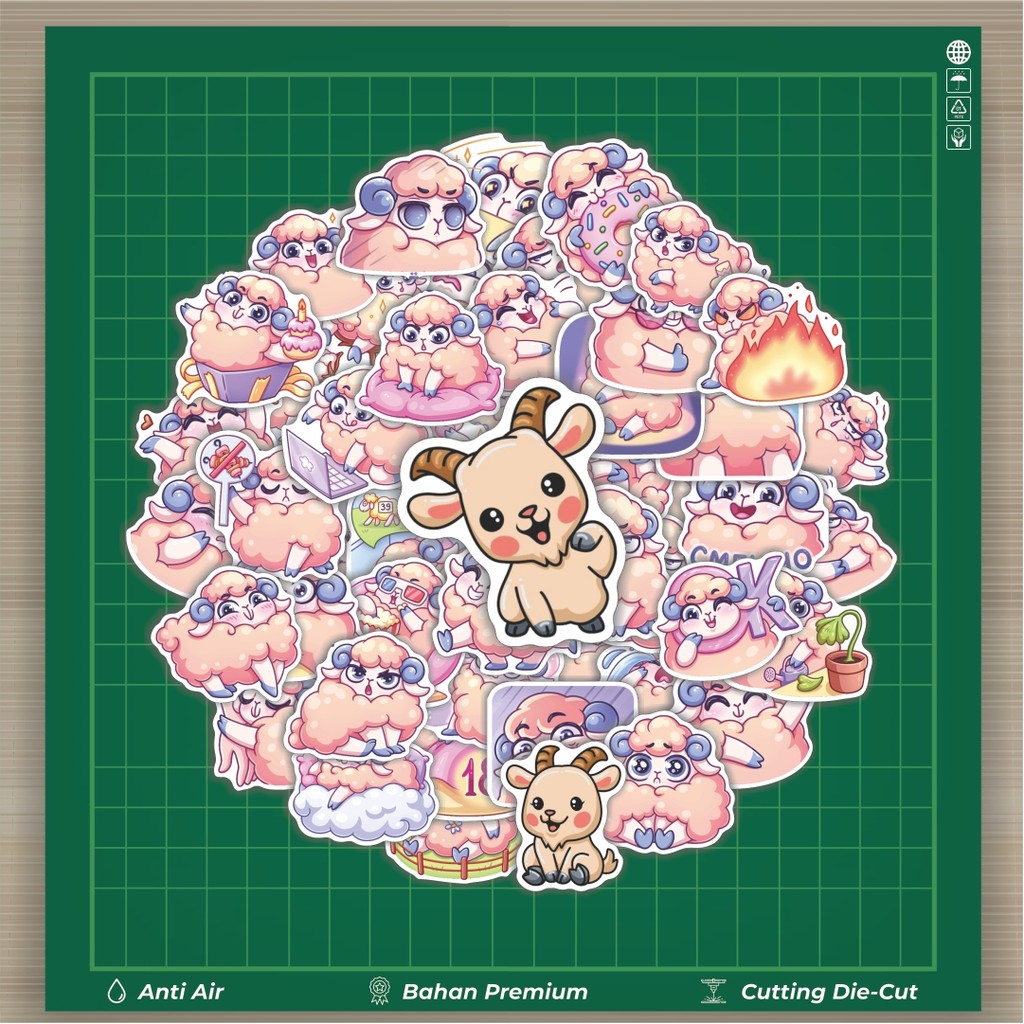 

Stiker Cutting Pack Stiker Animal Cute Sheep [Domba] Isi 100Pcs Series Aesthetic Lucu Keren Untuk Koper Bahan Vynil