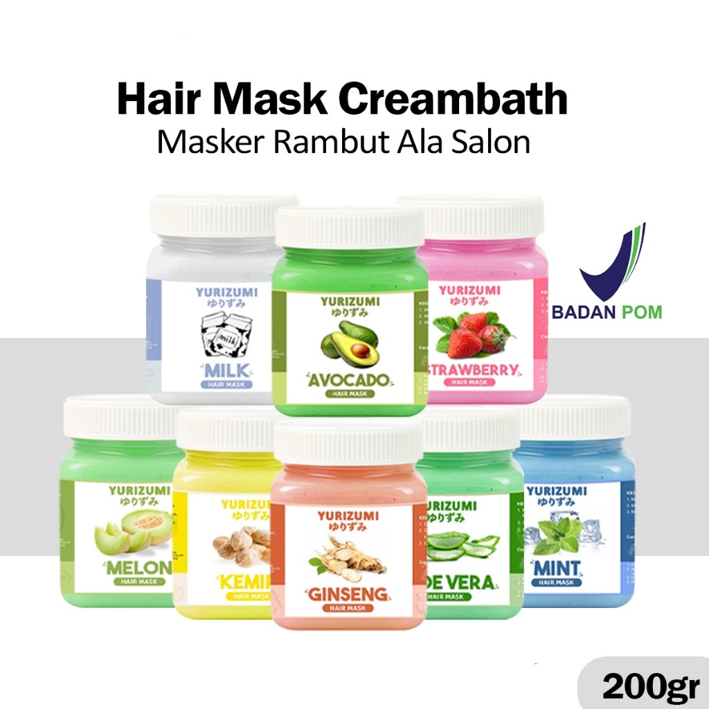 Yurizumi Hair Mask (BPOM) Masker Creambath Rambut Atasi Rambut Rontok Kusut Kering dan Rusak