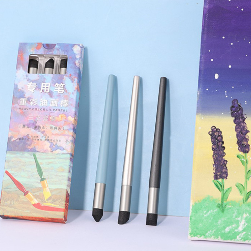 

1/3Pcs Reusable Drawing Art Blenders Sponge Pen Pastel Tool For Oil Painting Washable Sketch Rubbing Brush