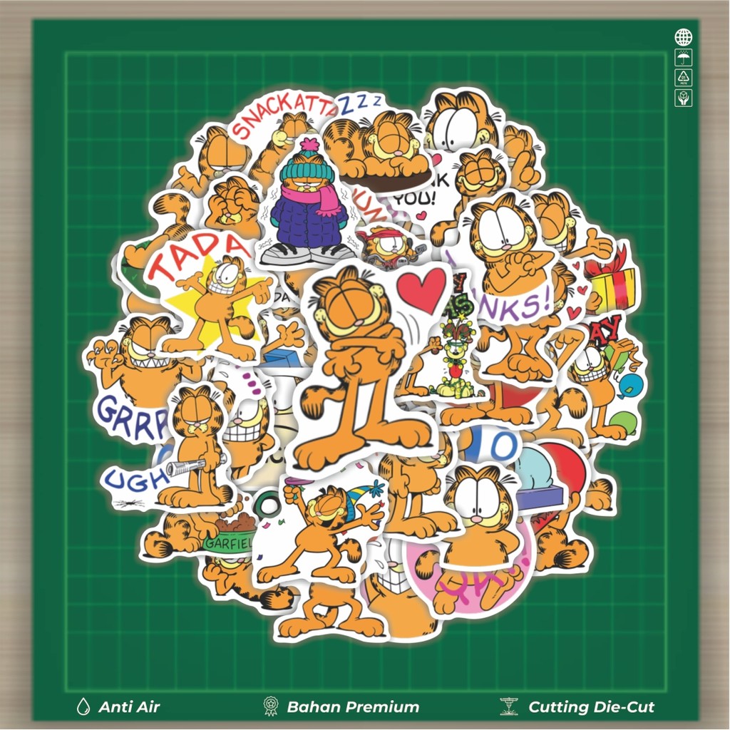 

HOT 50 PCS STIKER Stiker Kartun Garfield Kucing Stiker Fashion Cars Decal Dingin Kartu Album Custom Vinyl Anti Air- Sticker Aesthetic Buku Journal Koper Casing HP Tablet Laptop Helm Motor Botol Minum