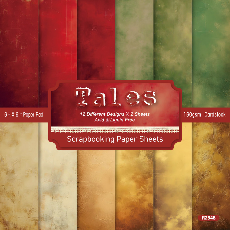 

KLJUYP 24 sheets 6"X6" Tales Paper Scrapbook paper Scrapbooking patterned paper pack DIY craft Background paper