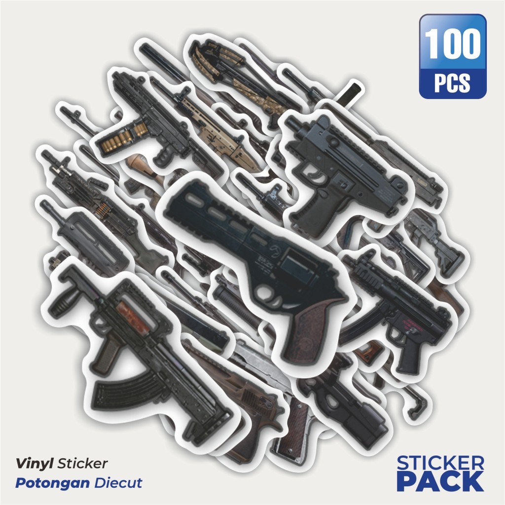 

Super Hemat! 100 PCS Stiker Game PUBG Weapons Waterproof Aesthetic- Untuk Laptop, Motor, dan Helm - Paper Stationery Pack