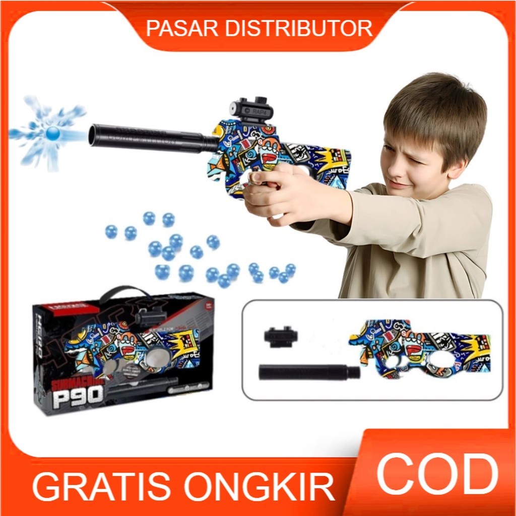 Mainan Anak HERO SUB MACHINE P90 TSG-032 Mainan Tembakan Water Bubble Outdoor Battle Seru Mainan Ana