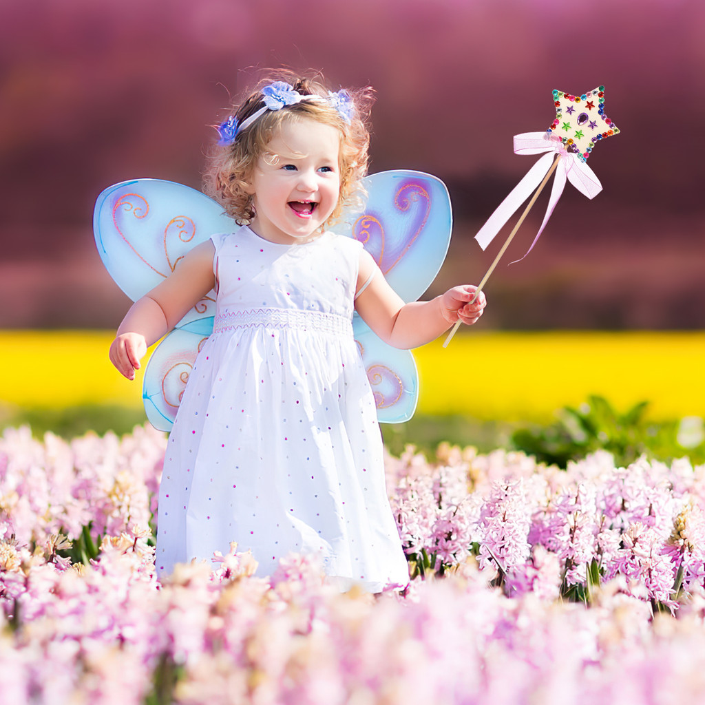 

18 Star Wands Fairy Kit 9 Stickers 20 Ribbons 10 Pens DIY Crafts Unfinished Wood Princess Wand Party Favors Kids Art Supplies