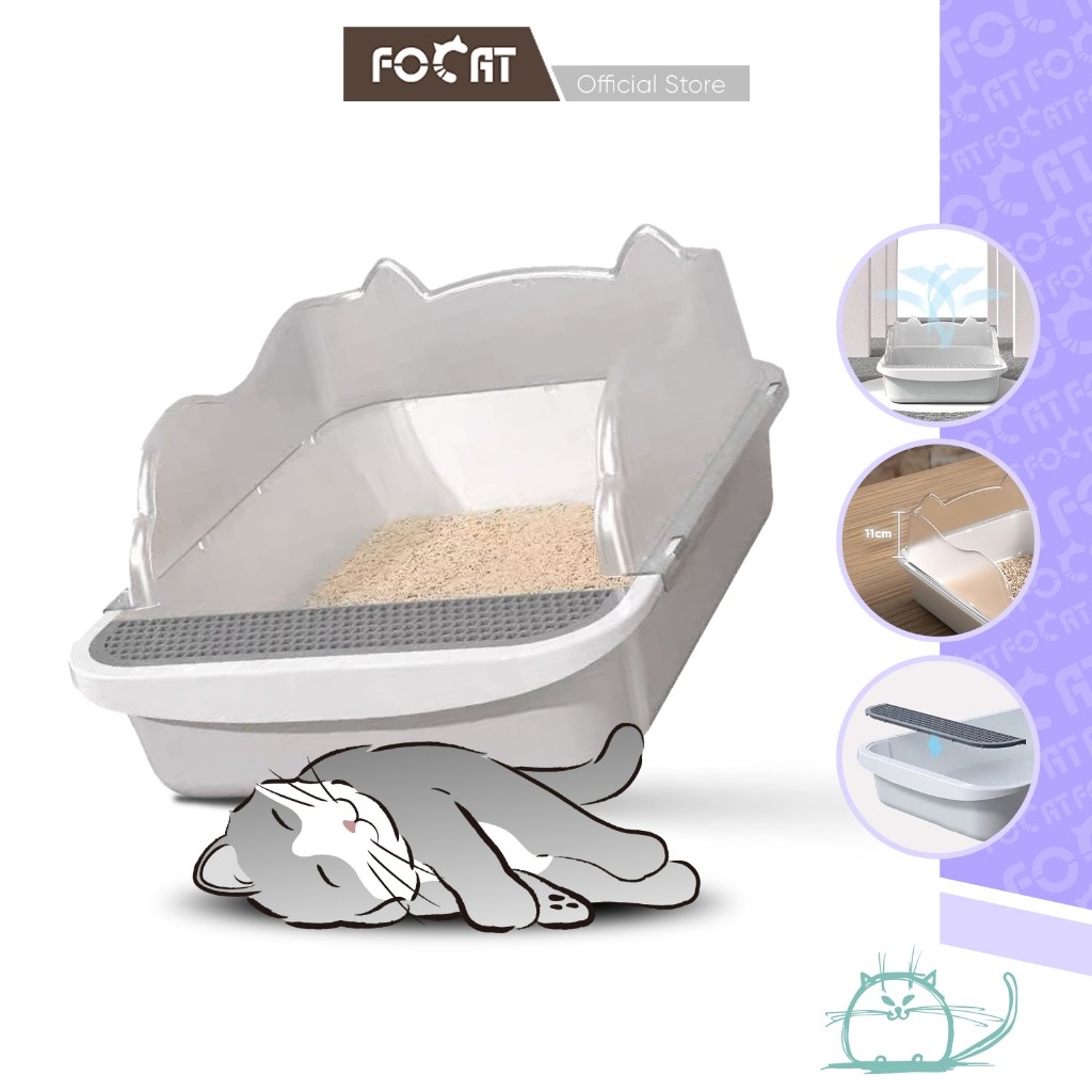 FOCAT Toilet Pasir Kucing Anjing Desain Terbuka M61 Cat Litter Box