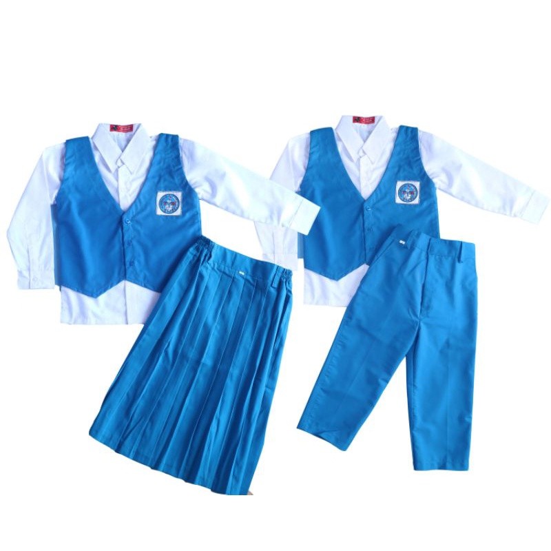 GANGSASHOP  Seragam TK Nasional Biru Panjang Muslim