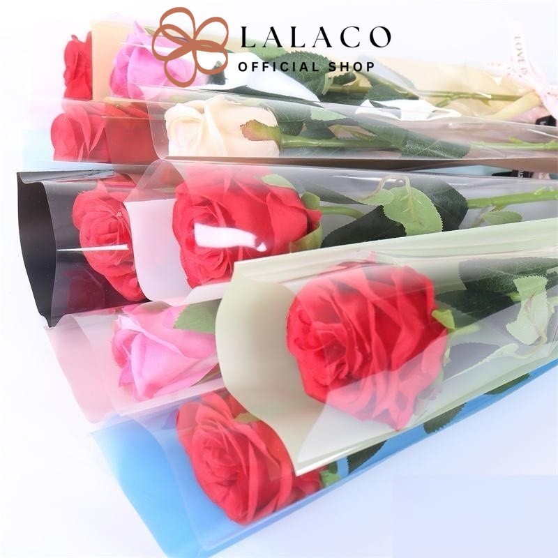 

LALACO - 1pc Plastik Bunga Mawar 1 tangkai (ecer per lembar) / Wrapping Plastik untuk Mini Buket Rose