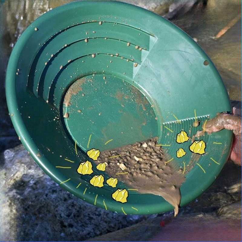 38cm Alat Gold Mining Gold Panning Pencari Pendulang Penyaring Mendulang Saringan Mas Mining Pan