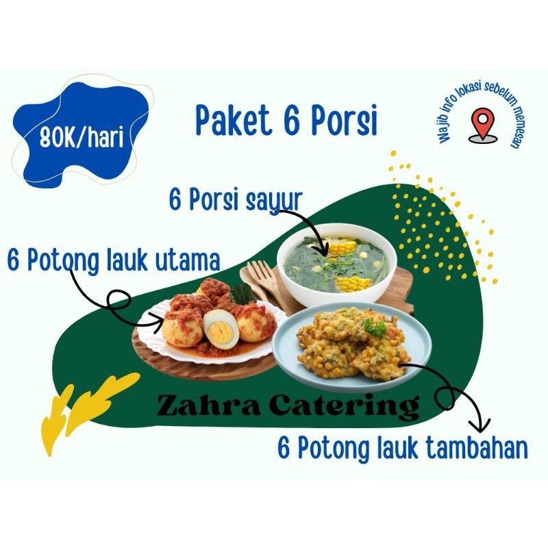 

Catering Mingguan Paket 6 porsi (5 Hari Kerja)