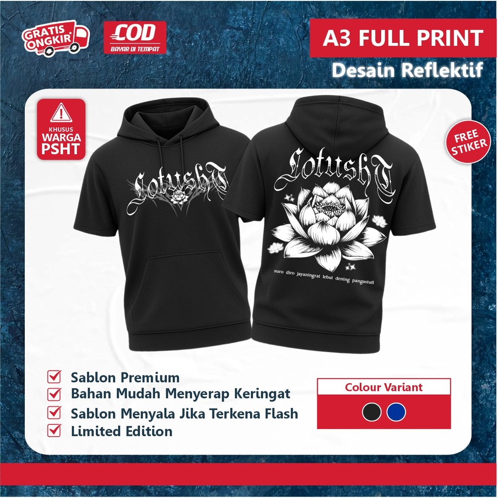 Ts-HOODIE PSHT MENYALA LOTUSH SURO DIRO JAYANINGRAT TS HOODIE DISTRO PSHT - TS HOODIE PSHT MENYALA T