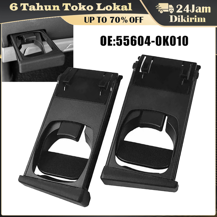 Tempat Gelas Mobil Toyota Fortuner Hitam / Cup Holder Fortuner & Hilux Double Cabin / Organizer Akse