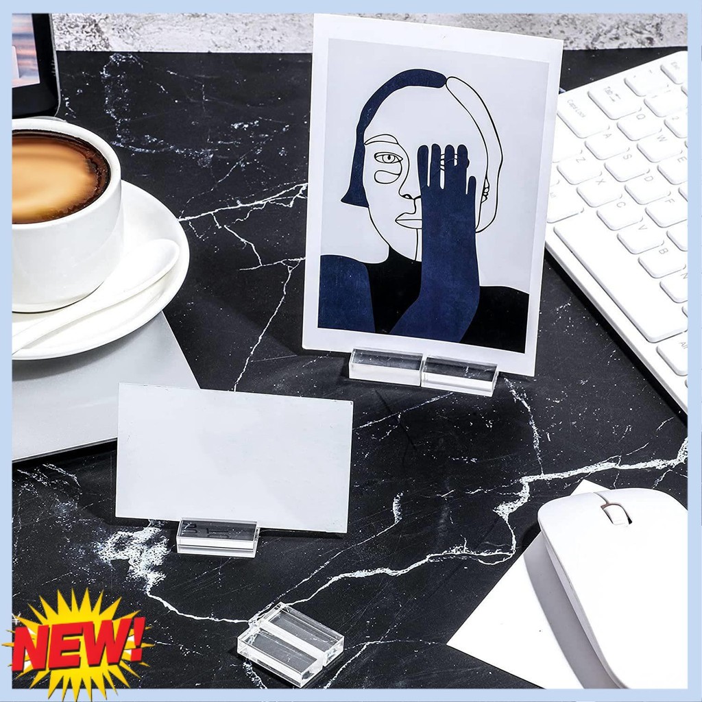 

AT14 Acrylic Stands Clear Place Card Holders With Card Slot Table Numbers Display Stands Wedding Sign Holders (12 Pieces)