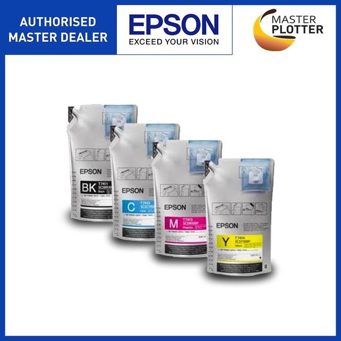 Sale Epson Tinta Sublim T46H Original untuk Printer F6330 & F9430 - Cyan Magenta Yellow Black 1.1 Lt