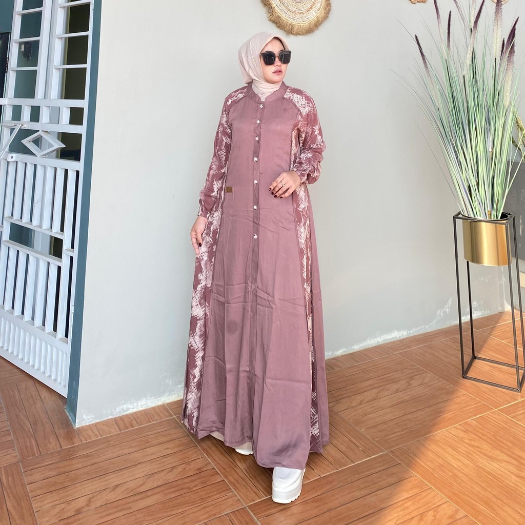 Gamis Amanda Rachel Rayon Twill Premium Mix Motif (Free  Pouch, Goodie Bag)