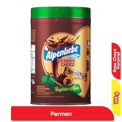 Alpenliebe Eclairs Choco Permen Cokelat Karamel Kaleng 144 g - AMY