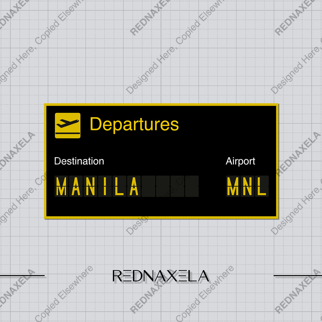 

Stiker Vinyl Airport Sign MNL Manila Departures Stiker Koper Travel Sticker