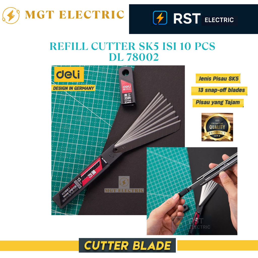 

Refill Cutter Blade DELI / Isi Cutter SK5 Isi 10 pcs perkakas 78002