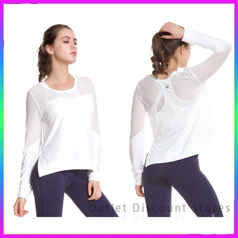 Lululemon Yoga long sleeve T-shirt Yoga new mesh breathable fitness running professional 0831