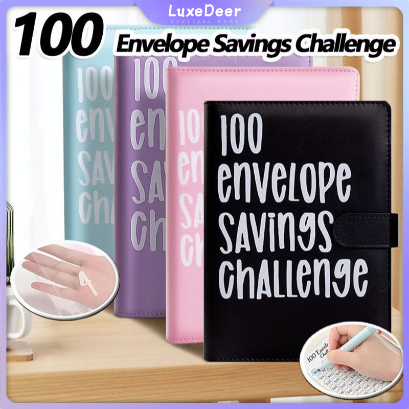 

100 envelope savings challenge Binder Color Pu Leather Loose Leaf Refill Notebook Cover