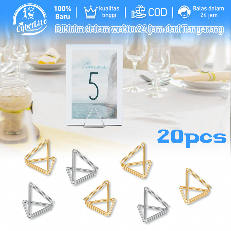 

20pcs Stand Nomor Meja Holder Menu Price Name Tag Card Stand Dudukan Kartu Segitiga Display