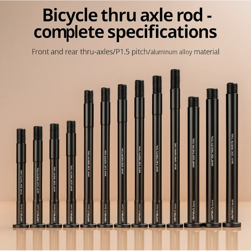 MEROCA AS TA Thru Axle Shaft Premium 12mm dan 15mm, Boost 142mm dan 148mm, Ulir Drat 1.5 Medium, Bah