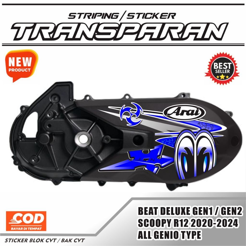STKER BLOK CVT GENIO / STIKER CVT SCOOPY NEW BEAT DELUXE NEW CVT TRANSFARAN