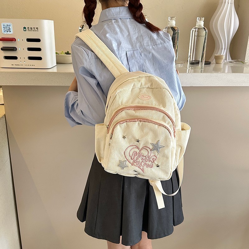 tas ransel mini lucu tas sekolah kecil fashion korea bag kuliah tas ransel wanita corduroy