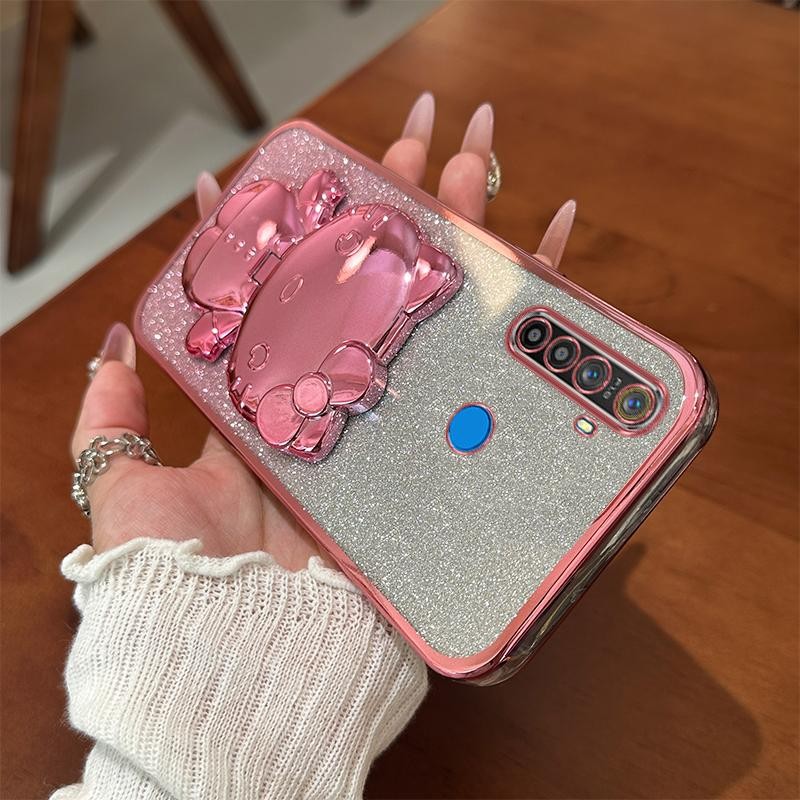 HP Soft Silikon Case Casing Untuk Realme 5 RMX1911 RMX1919 RMX1927 Casing berkilau Berlapis Kesing H