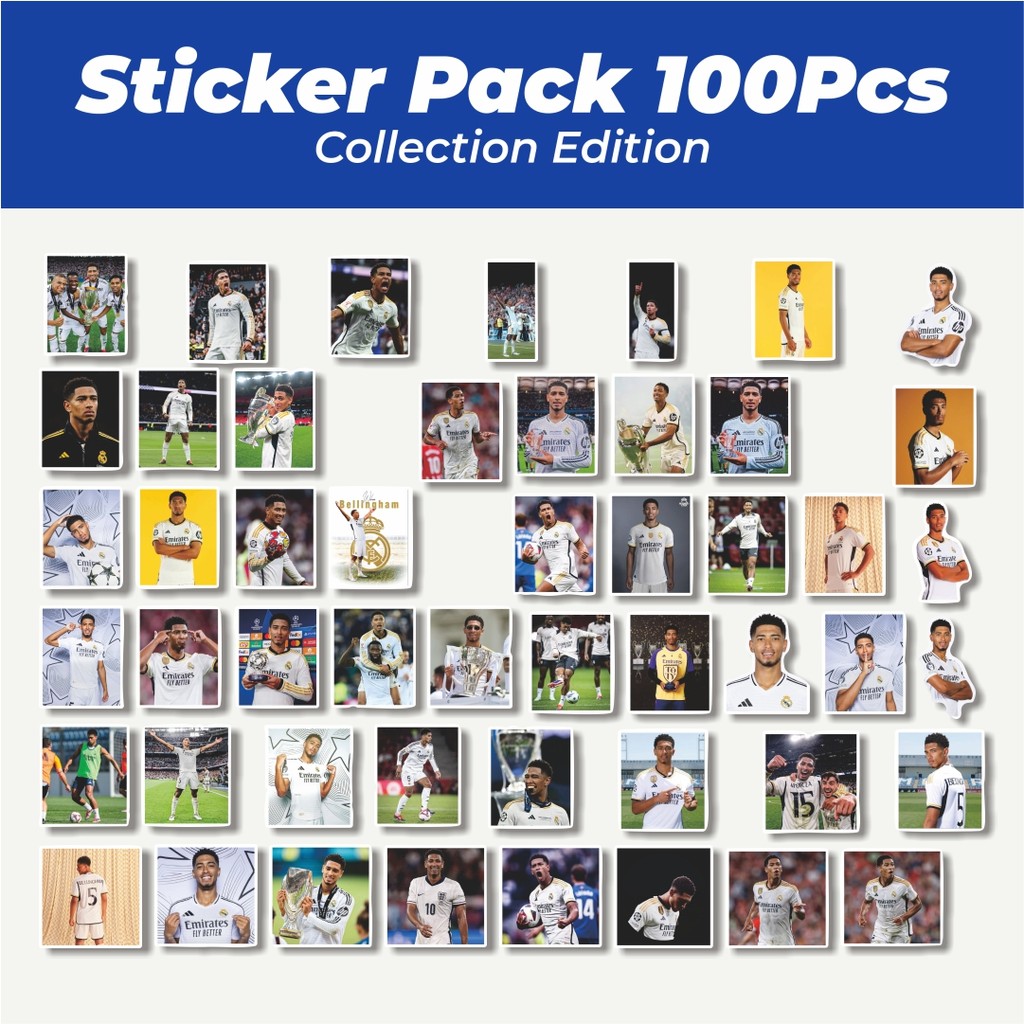 

Hot Stiker Sepak Bola RM Bellingham V2 Dekorasi Lucu Kreatif untuk Notebook, Skateboard, HP