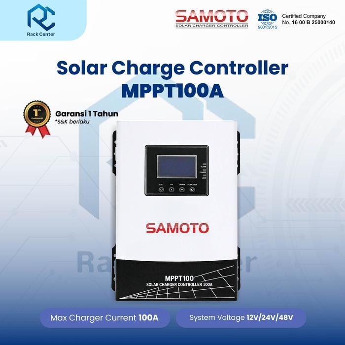 SAMOTO Solar Charge Controller MPPT 100A Charger 12V 24V 48V SCC PV Solar Panel Tenaga Surya PLTS LC
