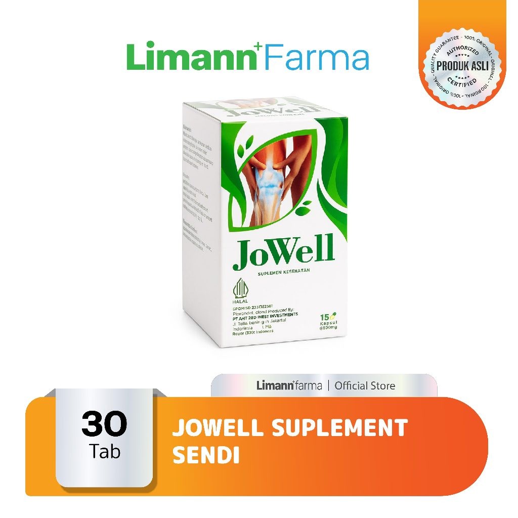 Jowell Suplemen Kesehatan Sendi untuk Menjaga Kelenturan Sendi Meredakan Nyeri Peradangan isi 30 tab