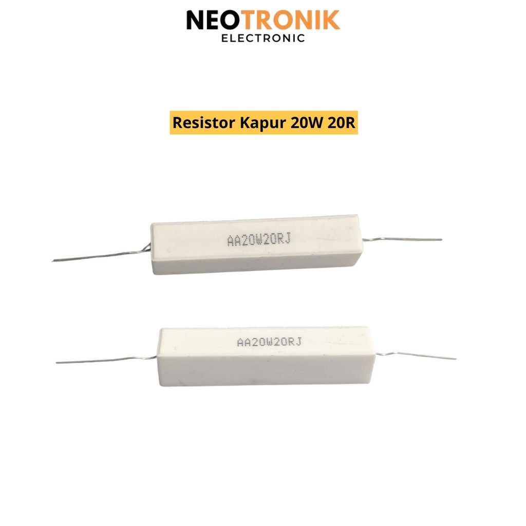 Resistor Kapur Resistor Keramik 20 Watt 18 Ohm 20 Watt 20 Ohm