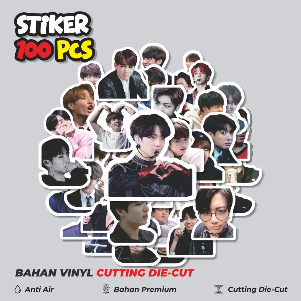 Terbaru! 50 pcs Stiker BTS2 Jungkook Series 01 Dekorasi Lucu Kreatif untuk Notebook, Skateboard, HP