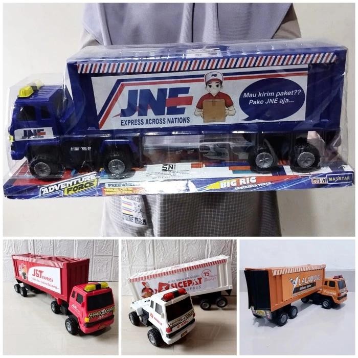 Promo Mainan Mobil Truk Kontainer Ekspedisi - Mobilan Box Kontainer Kurir