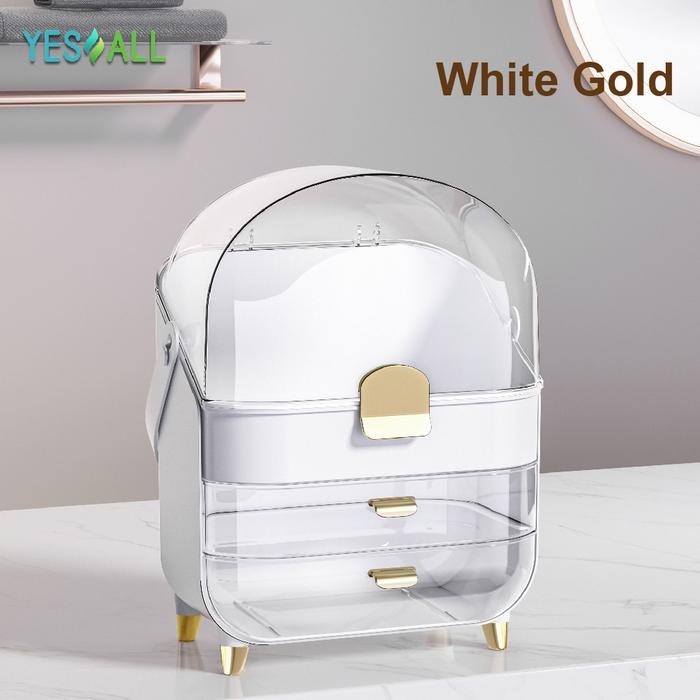 YESALL Rak Skincare Portable Aesthetic Anti Debu Seaguna - Rak Makeup Kosmetik Estetik Transparan Te