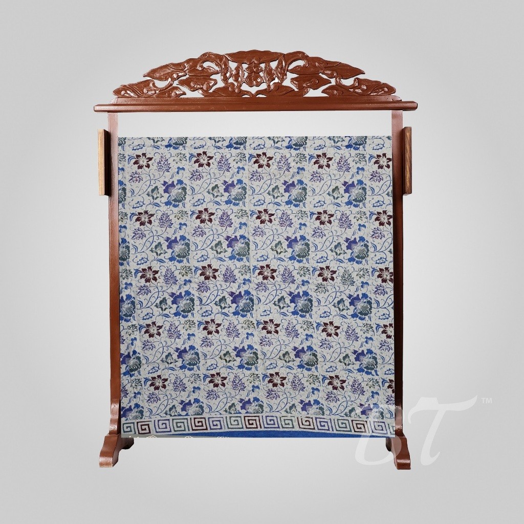 BATIK TRUSMI Bahan Kain Panjang Viscose Kembang Warna Biru SPR