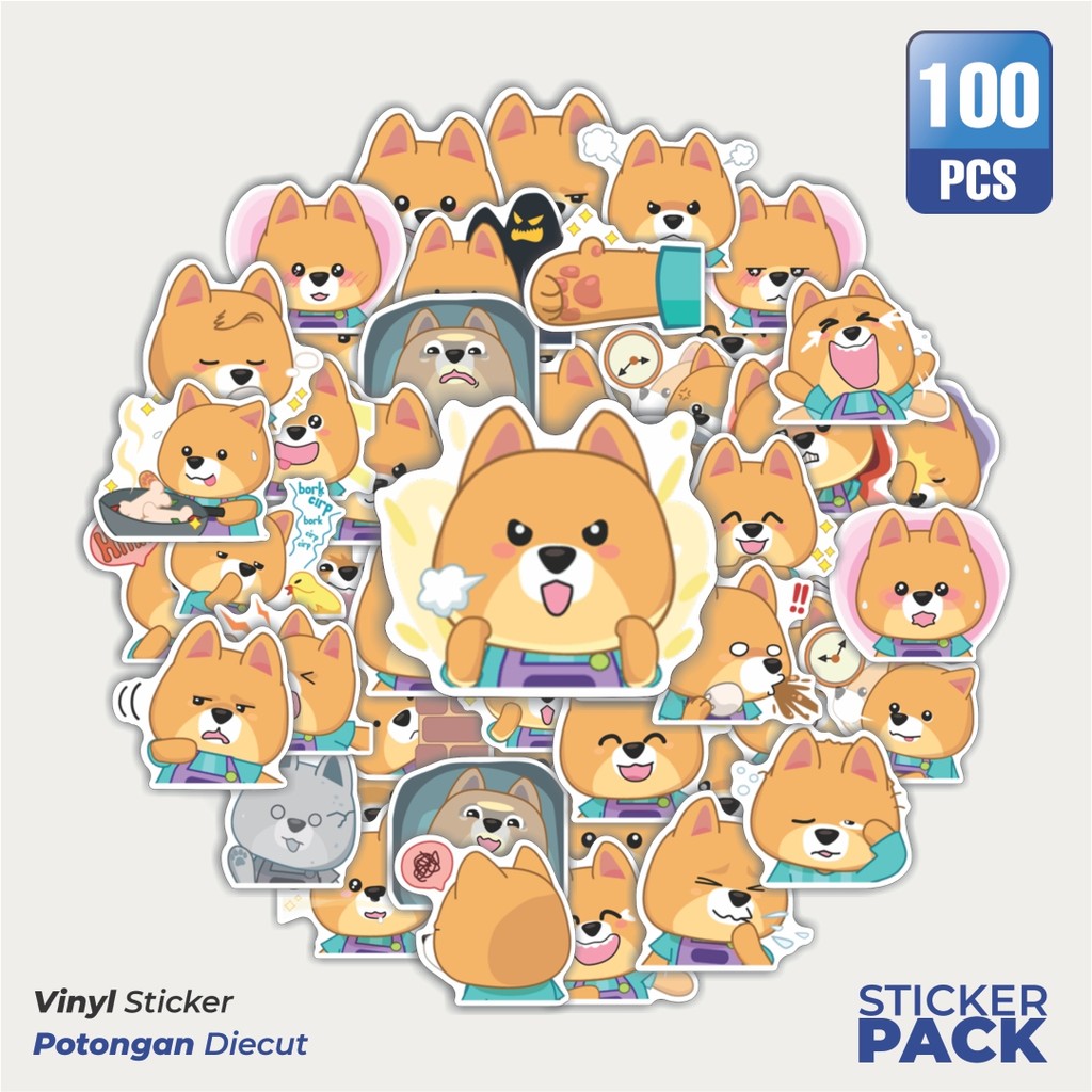 

Stiker Vinyl Stiker Borky Shiba Waterproof Aesthetic- Untuk Laptop, Motor, dan Helm - Paper Stationery Pack