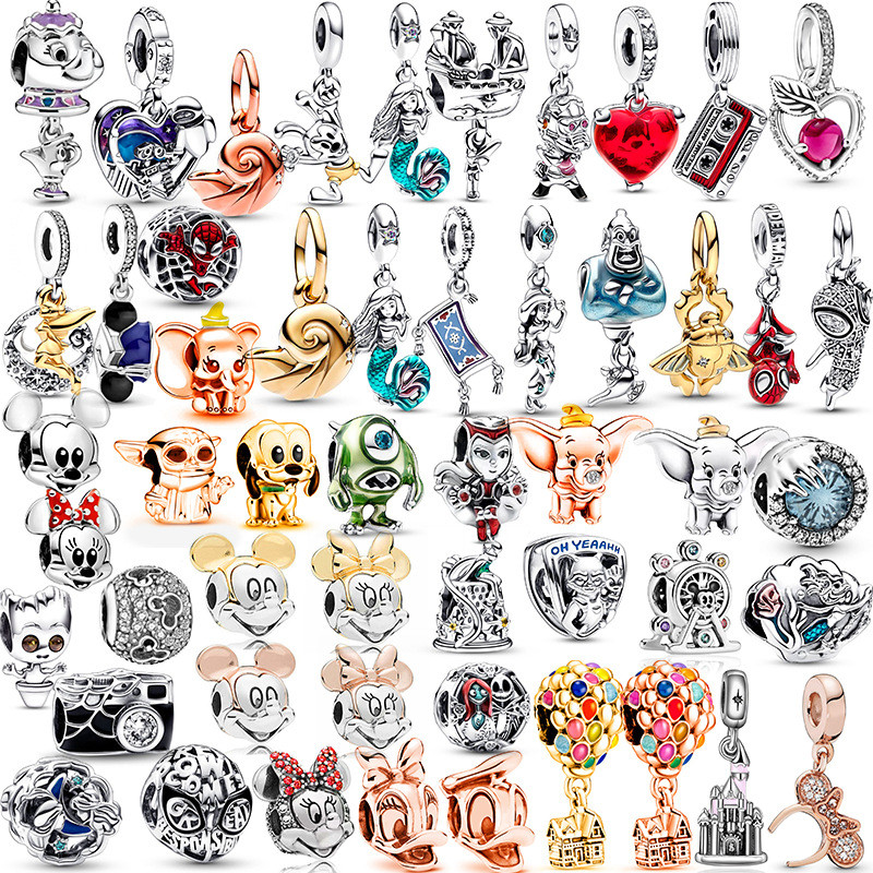DIY Beads 925 Silver Jewelry Charms Bracelet Robot Marvel Winnie Pooh Twinkle Mickey Minnie Princess