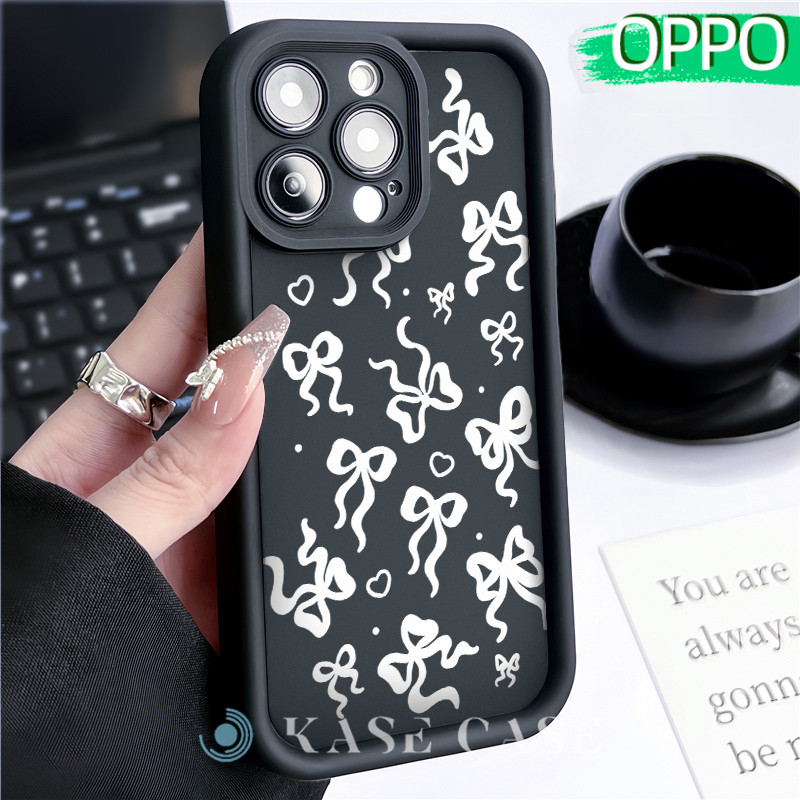 Estetik Bow Silicone SoftCase OPPO A18 A16 A15 A3s A5S A60 A17 A17K A54 A53 A12 A58 A31 A1K A77s Sof