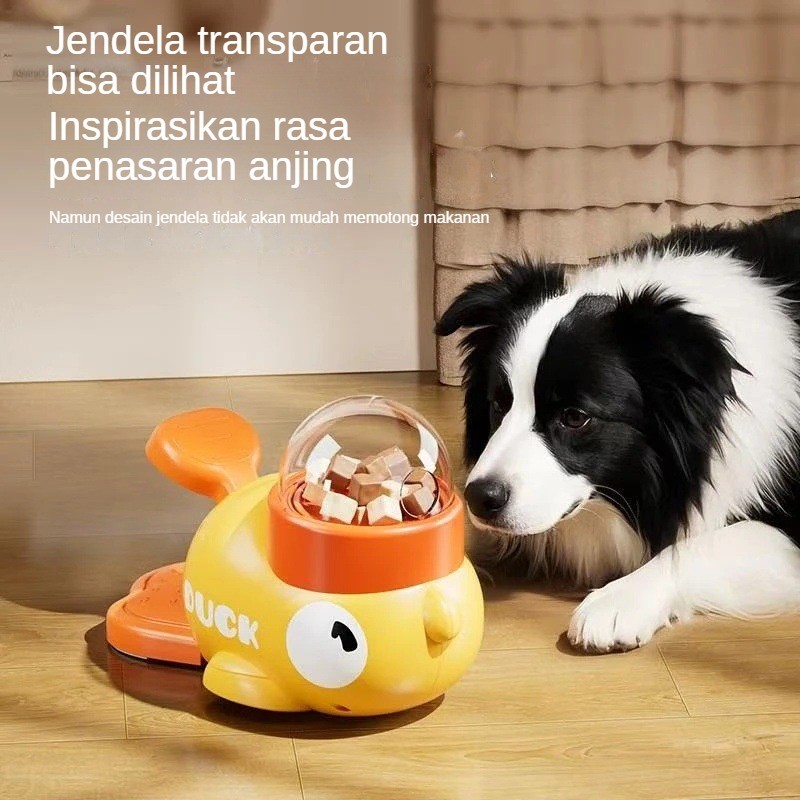 Pemberi Makan Hewan Peliharaan Model Bebek Kuning Baru - Alat Pemberian Makan Tekan untuk Kucing, Me