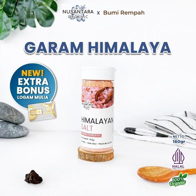 Nusantara Organic Garam Himalaya Original Himalayan Salt Pink Rock Asli Pakistan Organik 160gr BumiR