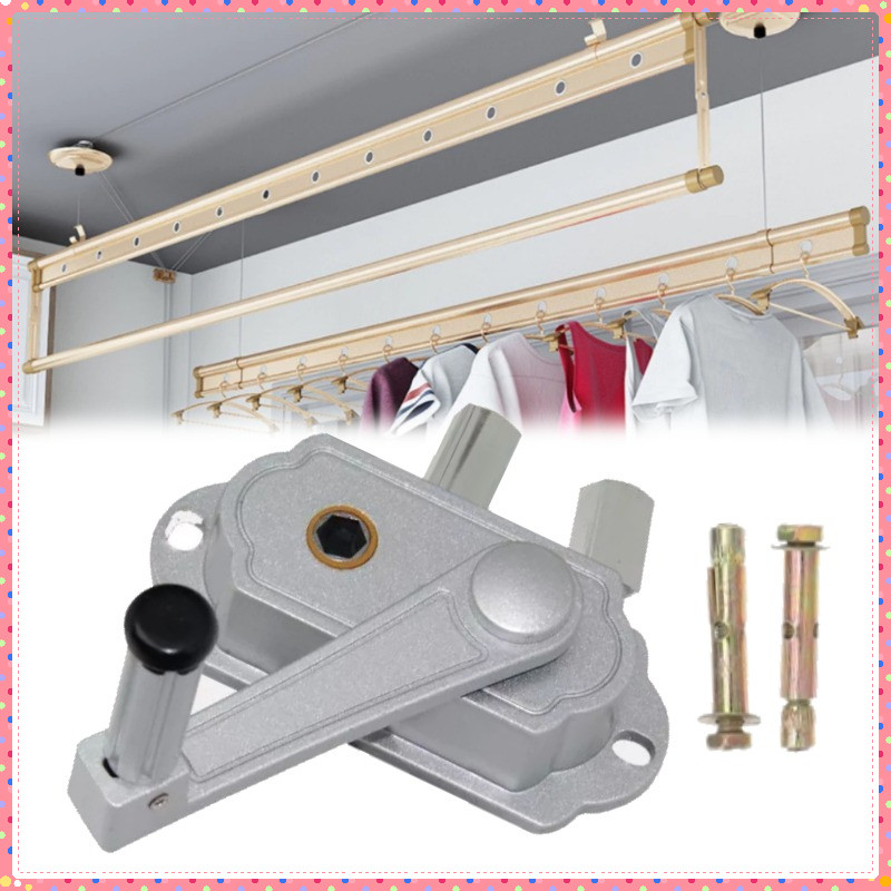 Engkol Jemuran Baju Lifting Kanopi Sliding Hanger Gantungan Pakaian Langit-Langit Atap Pfon Lipat Di