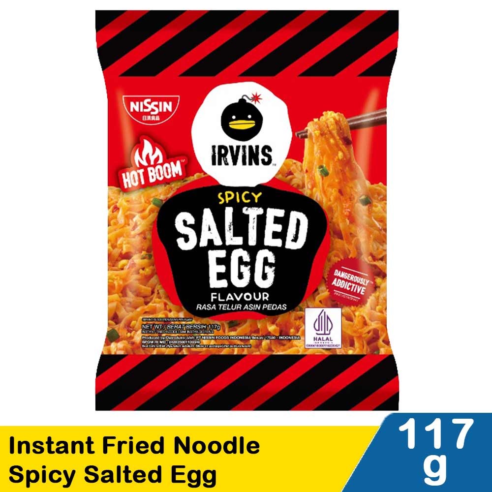 NISSIN IRVINS INSTANT FRIED NOODLE SPCY SALTED EGG 117g