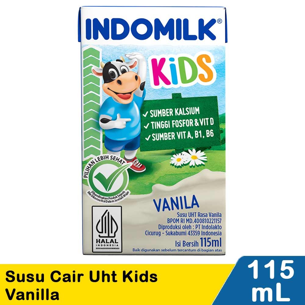 INDOMILK SUSU CAIR UHT KIDS VANILLA 115mL