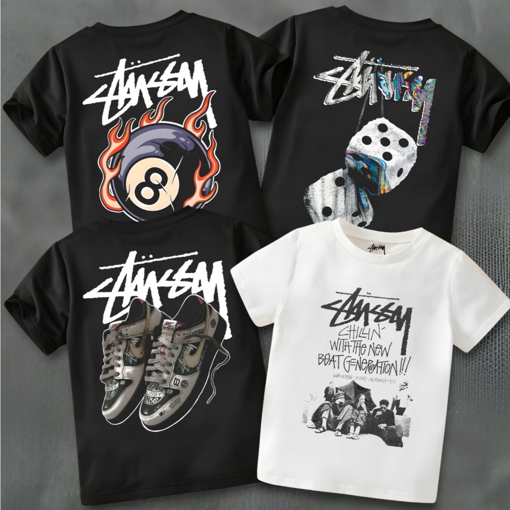 KAOS STUSSY ANAK USIA 1-12tahun STUSSY DADU STUSSY BALL HYPEBEAST UNISEX PREMIUM