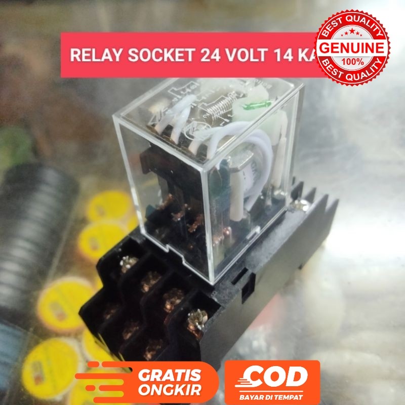 RELAY SOCKET 24 VOLT 14 KAKI 24V 14 PIN