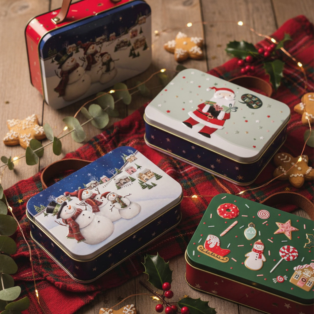 Box Tempat Serbaguna Aksesoris Hiasan Natal / Christmas Tin Rectangle 5176