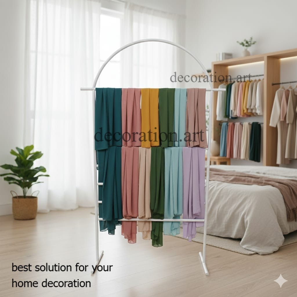 RAK HIJAB PREMIUM RAK HIJAB OVAL - GANTUNGAN JILBAB BESI KOKOH & MINIMALIS / RAK TOKO SWALAYAN /DISP