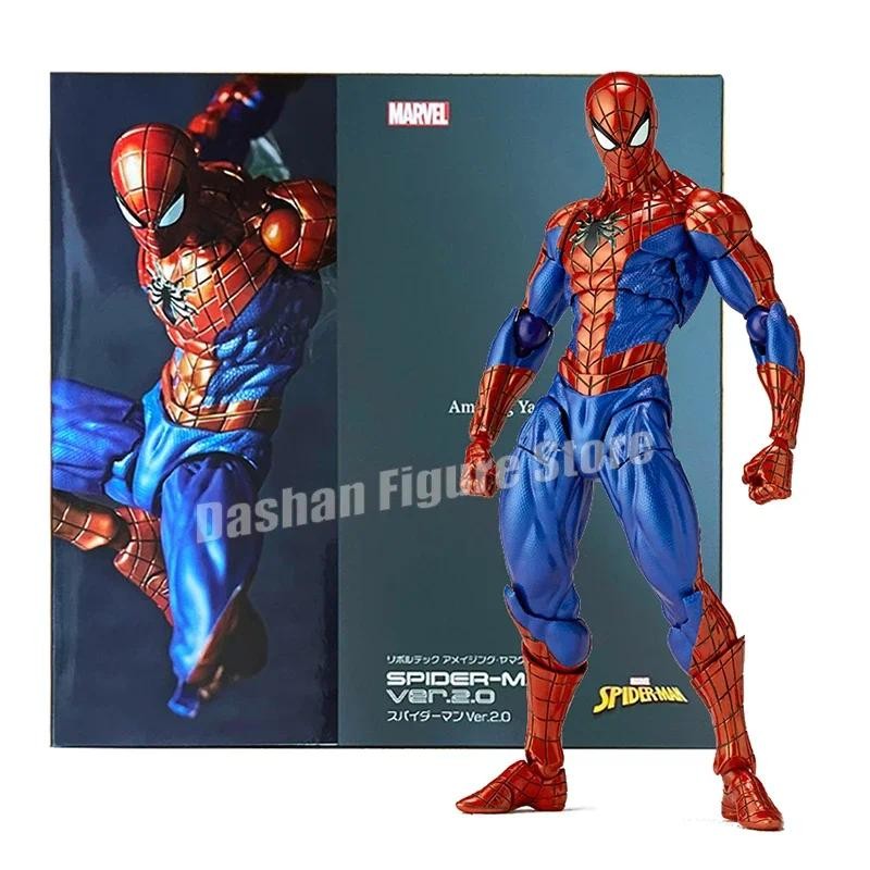 AMAZING YAMAGUCHI Spiderman 2.0 Action Figure PVC Movable Collectible Model 16cm Revoltech Spider-Ma